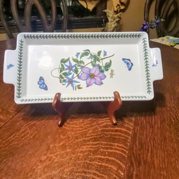 Portmeirion Botanic Garden Virgin's Bower Sandwich Tray With Handles - Picture 1 of 5